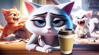 Mother Cat Drinks LITTERS of Coffee to Survive Parenting