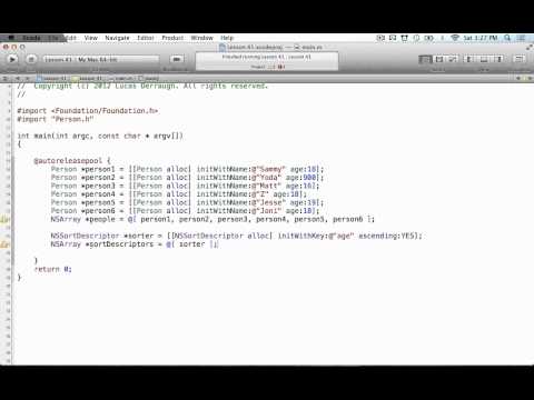 Objective-C on the Mac L41 - NSSortDescriptor