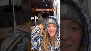 Wood Stove in a VAN 🔥#vanlife #offgrid