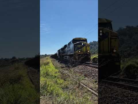 TREM CARREGADO DA MRS NA FERROVIA DO AÇO EM MG. #train ##railtrack #raiworld