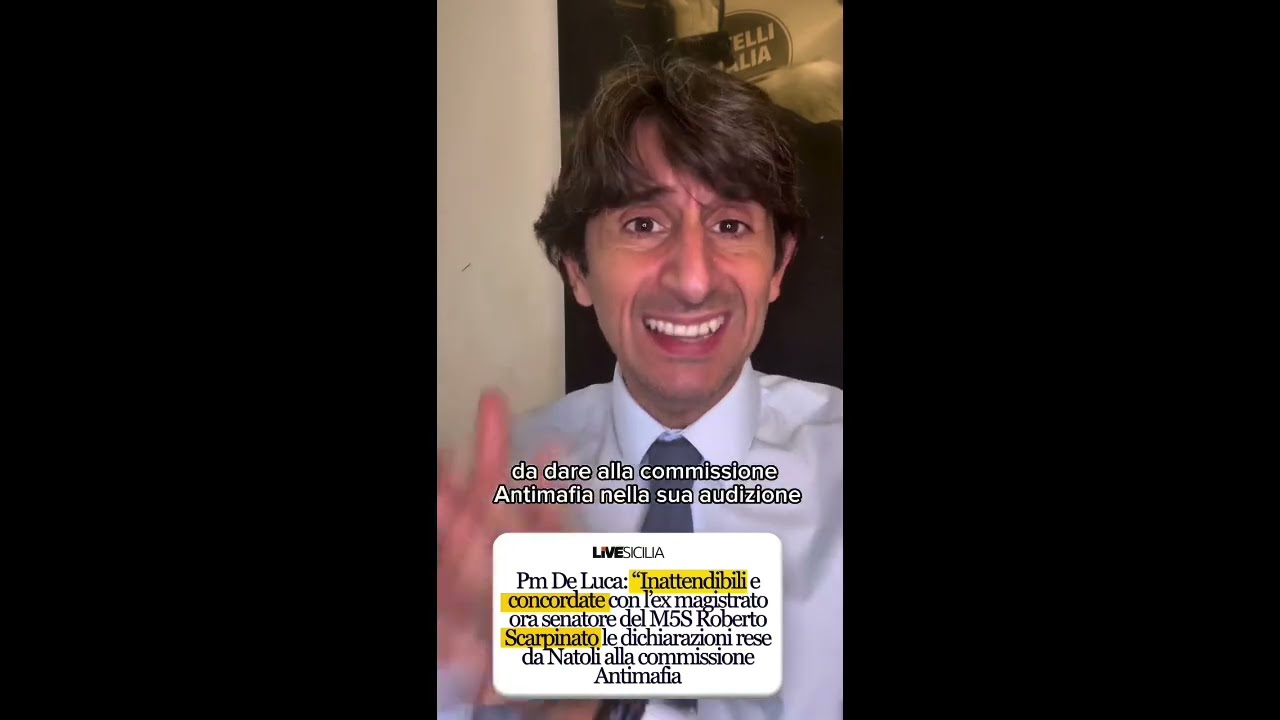 DONZELLI: "SCANDALO ANTIMAFIA, VERSIONE INATTENDIBILE: SCARPINATO E NATOLI D'ACCORDO"