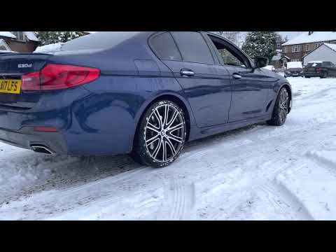bmw g30 RWD driving on snow