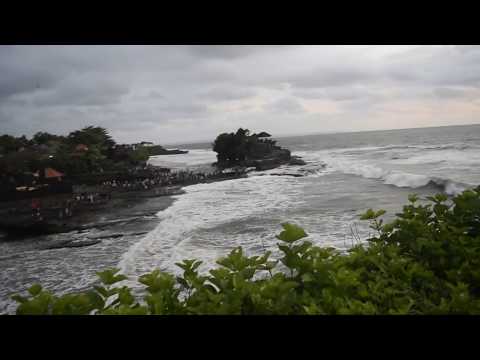 At Tanah Lot Beach, Bali for Viewing Beautiful Sunset