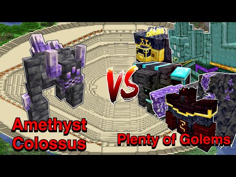 100 Hundred Plus - Minecraft |Mobs Battle| Amethyst Colossus (The Predators)VS Plenty of Golems