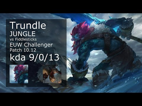 Trundle Jungle vs Fiddlesticks - EUW Challenger 9/0/13 Patch 10.12 Gameplay