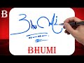 Bhumi Name Signature Style | B Signature Style | Signature Style of My Name Bhumi