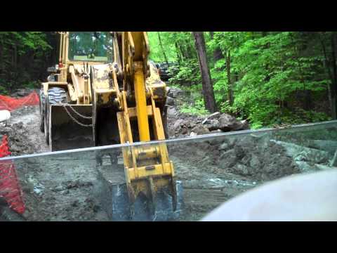 Stone wall construction; dry laid granite bridge abutments