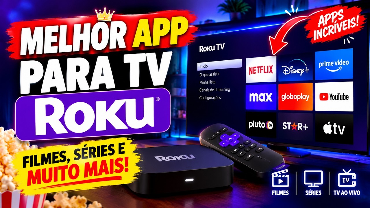 🚨 ACHEI O MELHOR APP PARA TV ROKU 😱 VEJA COMO ASSISTIR FILMES, SÉRIES E MUITO MAIS NA SUA ROKU TV!