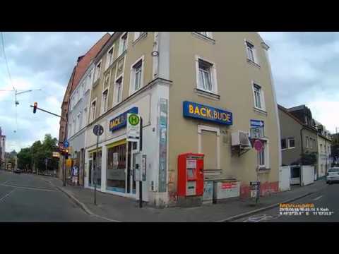 D: Stadt Nürnberg. Fahrt durch den Stadtteil St. Johannis. Juni 2018