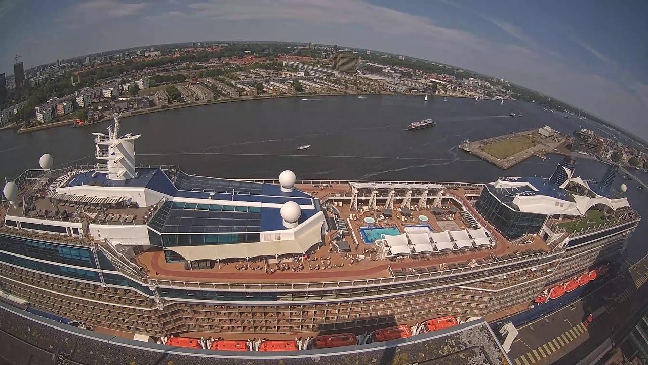Live webcam view of Amsterdam IJ Harbor Rooftop View