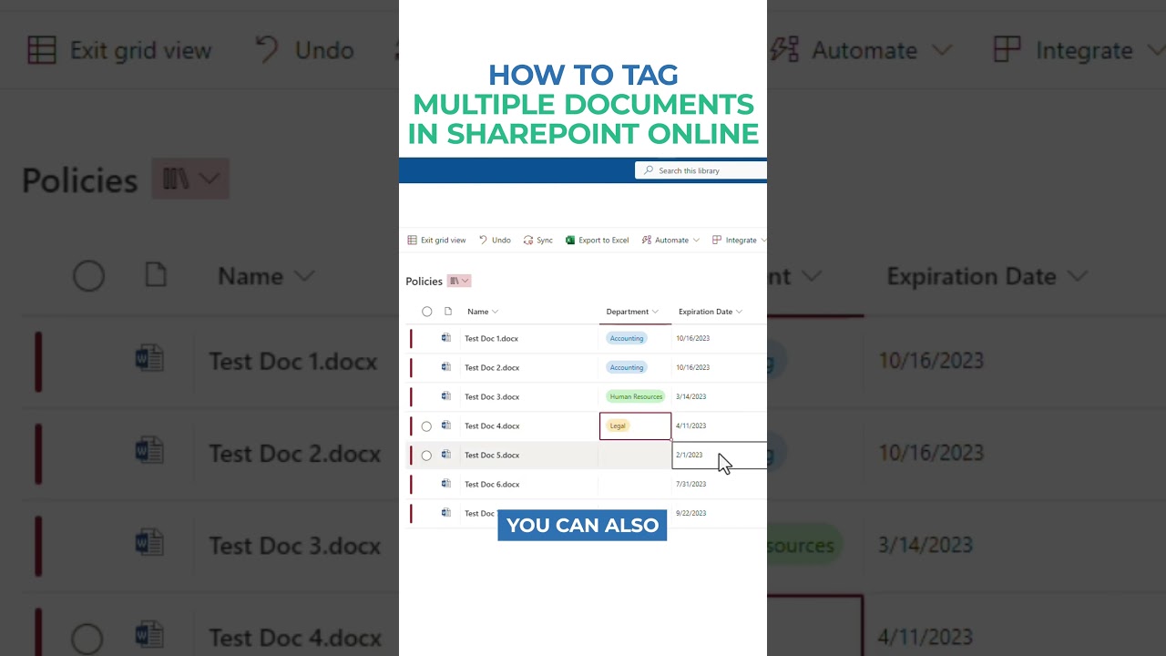 Quick Guide: Tagging Multiple Docs in SharePoint Online