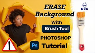 Erase background with Brush Tool!! Beginner Photoshop Tutorial.