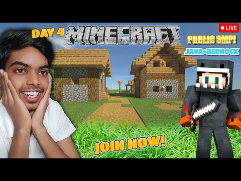 Minecraft Java And Bedrock Public Smp Live | Warriors Smp Live Day 4