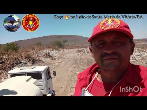 Três dias apagando o fogo 🔥 do lixão de Santa Maria da Vitória/BA