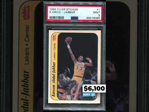 1986 Fleer Basketball Sticker #1 Kareem Abdul-Jabbar Card, PSA 9 - May 22, 2023 - Flashback #shorts