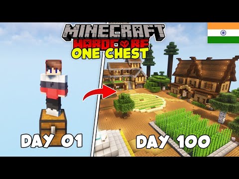 I Survived 100 Days on ONE CHEST in Minecraft Hardcore (HINDI)