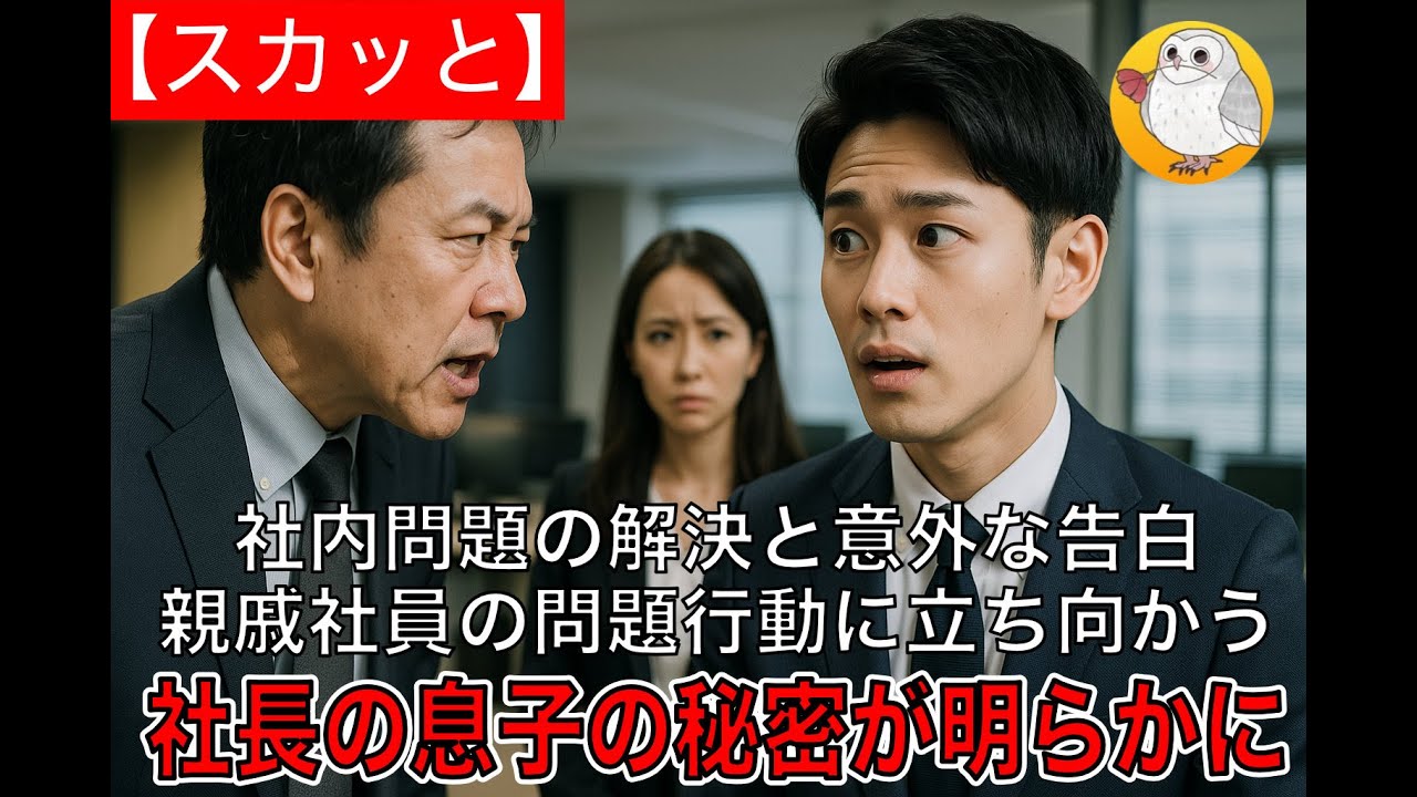 【スカッと】社内問題の解決と意外な告白親戚社員の問題行動に立ち向かう社長の息子の秘密が明らかに