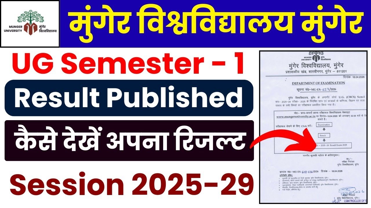 Munger University UG Semester 1 results for the 2025-29 session have been released. How can every...