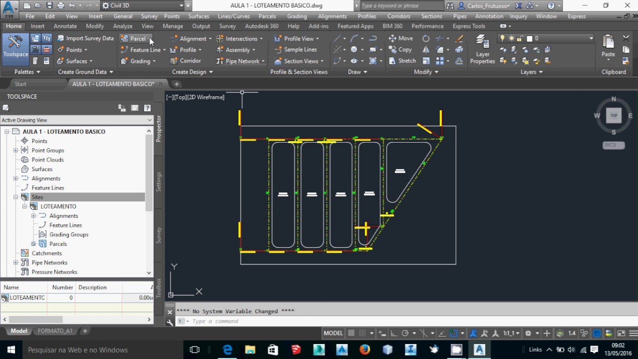 VIDEO AULA  LOTEAMENTO BASICO NO AUTODESK CIVIL 3D