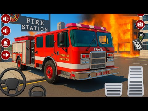 Real Fire Truck Driving Simulator 2025 - New Fire Fighting Fireman's Daily Job - Android GamePlay
