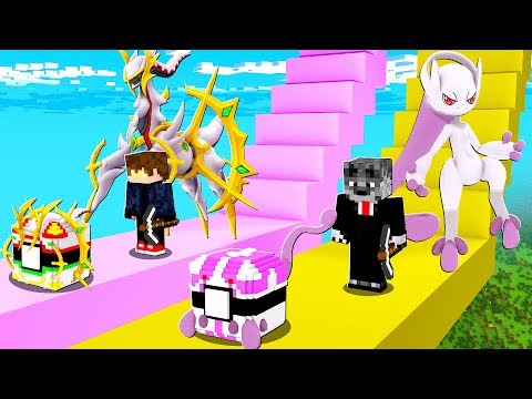 Caminho do Arceus vs Caminho do Mega Mewtwo de Lucky Pixelmon - MINECRAFT
