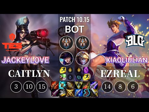 TES JackeyLove Caitlyn vs BLG xiaoliulian Ezreal Bot - KR Patch 10.15