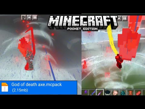 Dash tech gaming!! - Minecraft God of Death Axe Mod mcpe 1.19+ Epic Weapons||With best animation||mcpe addons