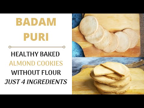 Badam Puri Recipe | flourless almond cookies | festival recipe | vrat fasting recipe