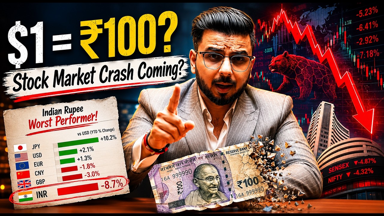 USD to INR = 100? | Will Stock Market Crash? 📉(Look at This Data..🤫)