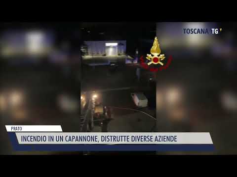 2022-09-13 PRATO - INCENDIO IN UN CAPANNONE, DISTRUTTE DIVERSE AZIENDE