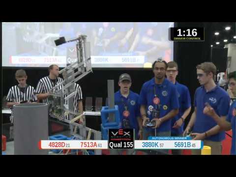 2015 VRC Tech Q155 - 4828D 7513A vs 3880K 5691B - 34 to 74 - VEX Worlds 2015 - Technology Division