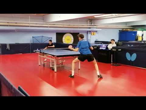 Juniorliga(P2)/8.SINGLE/4.SÆT // CPH - Hvidovre 1 vs.  OB Bordtennis 2, Chelinda imod Gustav