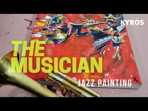 The Musician - Abstract painting of a Jazz player - 2021