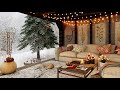 Winter Cozy Terrace Ambience with Falling Snow Sounds for Relaxation and Sleep - The Alley of Ambience Winter Cozy Terrace Ambience with Falling Snow Sounds for Relaxation and Sleep
