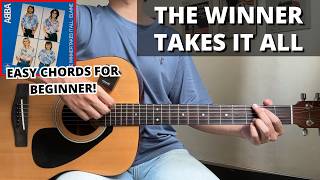 The Winner Takes It All - ABBA (Guitar Tutorial) No Capo! Easy Chords For Beginner!