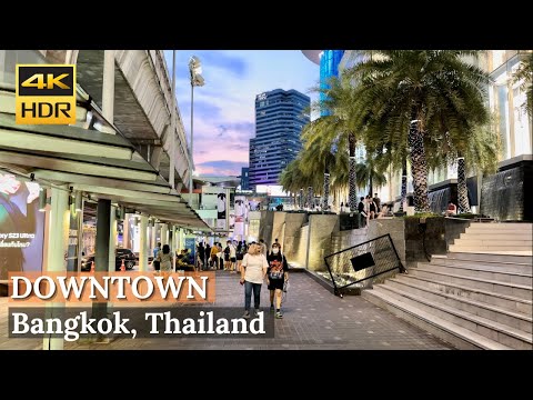 [BANGKOK] Caminhada noturna no centro de Bangkok | Pratunam até MBK Center | Tailândia [4K HDR Walk Around]