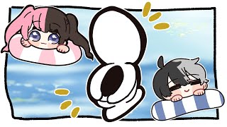 嫌な事はトイレに流してきた橘ひなのと励ますかみと【手描き切り抜き/橘ひなの/かみと/おれあぽ/ぶいすぽっ!】