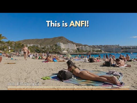 Perfect Beach Day at Anfi del Mar | Beach Walk Anfi del Mar, Gran Canaria Spain 4K