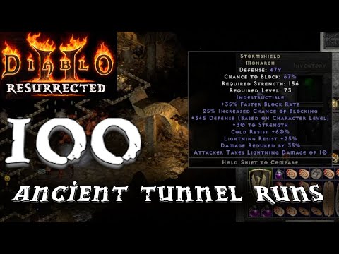 Diablo 2 Resurrected:  100 Ancient Tunnel Drop "Highlights" (Episode #3)