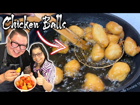 How Chinese Chefs Cook Chicken Balls with Sweet & Sour sauce 🍗 Mum and Son Professional Chefs