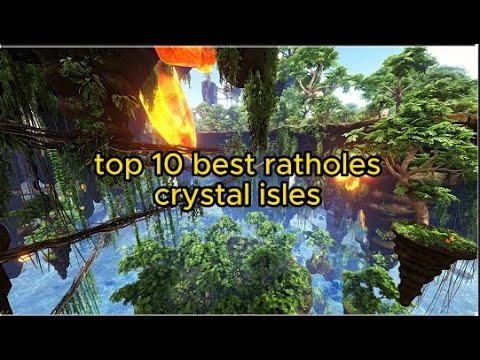 top 10 best ratholes on crystal isles #ark #arksurvivalevolved #crystalisles #rathole