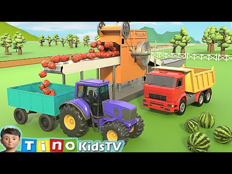 Tractor for Kids Trailer Cart \u0026 Crop Washer Conveyor  | Farm Trucks for Children