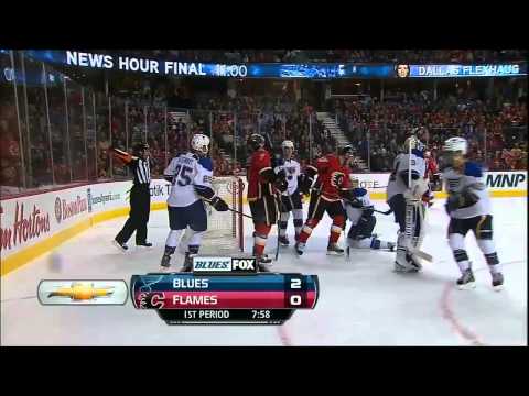 Jake Allen amazing stick save against the Calgary Flames. Feb 15th 2013