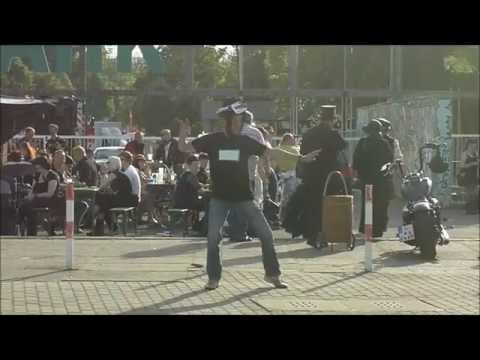 Random man dancing outside Agra Park, Liepzig (WGT 2012)