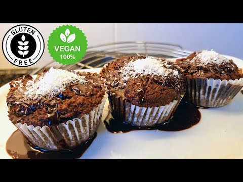 WHOLE FOOD PLANT BASED NO OIL RECIPE: Chocolate Muffins! without GLUTEN & MOIST!