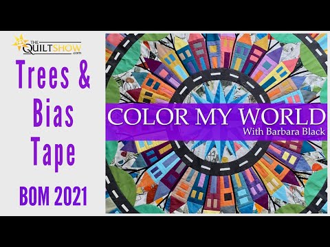 Color My World Quilt Block of the Month 4 - Trees & Bias Tape