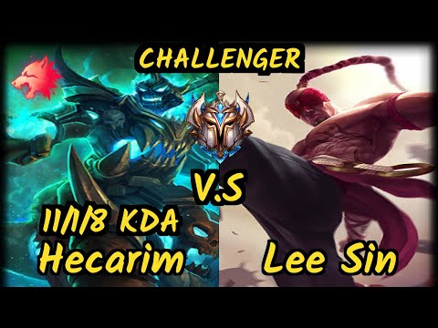 Gilius (HECARIM) vs LEE SIN - 11/1/8 KDA JUNGLE CHALLENGER GAMEPLAY - EUW