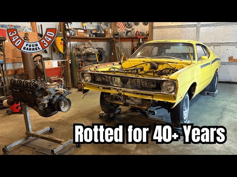 What 40+ YEARS In The WOODS Did To This 340 MOPAR Engine: 1972 Plymouth 340 Duster Revival