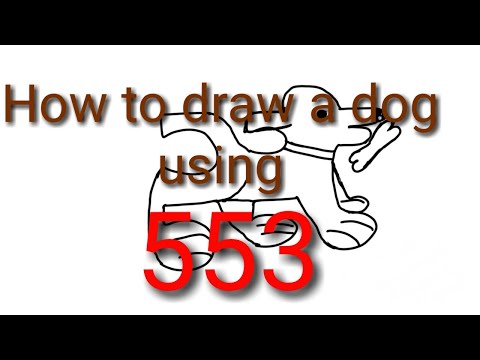 How to draw a dog using the numbers 553