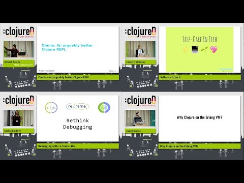 clojureD 2018: Lightning Talks by Robert Avram, Carolyn Stransky, Saskia Lindner and Juan Facorro
